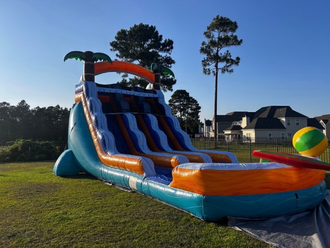 Twin Turbo Water Slide 18ft — Twin Turbo Dual Lane 18ft Water Slide or Dry Slide

Turn up the excitement at your next ev